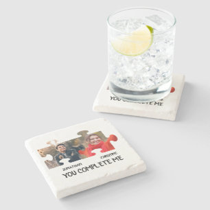 Puzzleteil-Foto Sie ergänzen mich. Steinuntersetzer