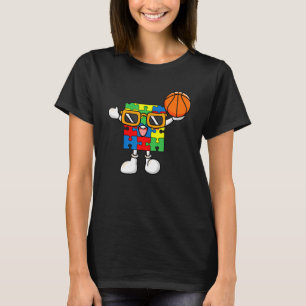 Puzzleteil spielt Basketball Autismus-Bewusstsein T-Shirt