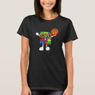 Puzzleteil spielt Basketball Autismus-Bewusstsein T-Shirt