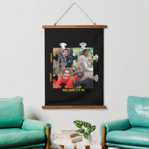 Puzzleteil Vervollständigt das Foto Wandteppich Mit Holzrahmen