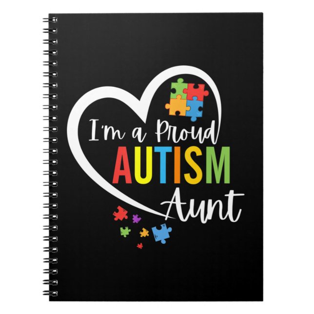 Puzzleteile aus farbigen Autismus Notizblock (Vorderseite)