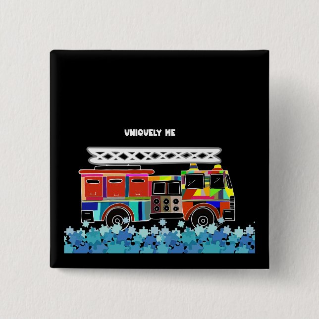 Puzzleteile für Feuerwehrfahrzeuge Button (Vorderseite)