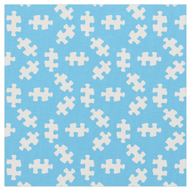 Puzzleteile hellblau und weiß stoff (Nahaufnahme)