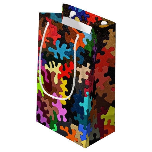 Puzzleteile Kleine Geschenktüte (Rückseite Schrägansicht)