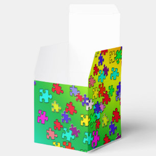 Puzzleteile mit mehrfarbigen Puzzleteilen Geschenkschachtel