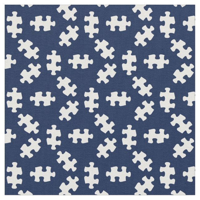 Puzzleteile Mitternachtsblau und Weiß Stoff (Nahaufnahme)