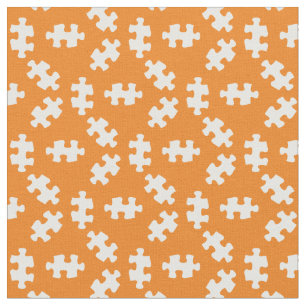 Puzzleteile Orange und Weiß Stoff