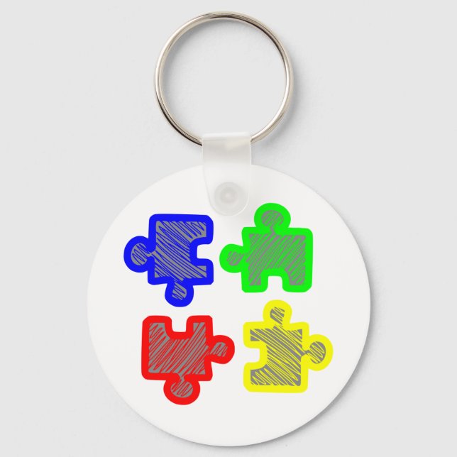 Puzzleteile-Puzzle Schlüsselanhänger (Vorderseite)