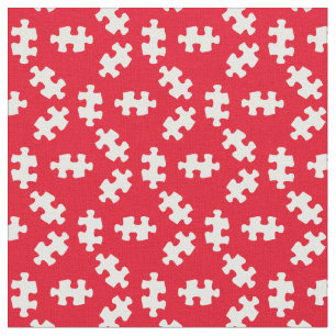 Puzzleteile rot und weiß stoff