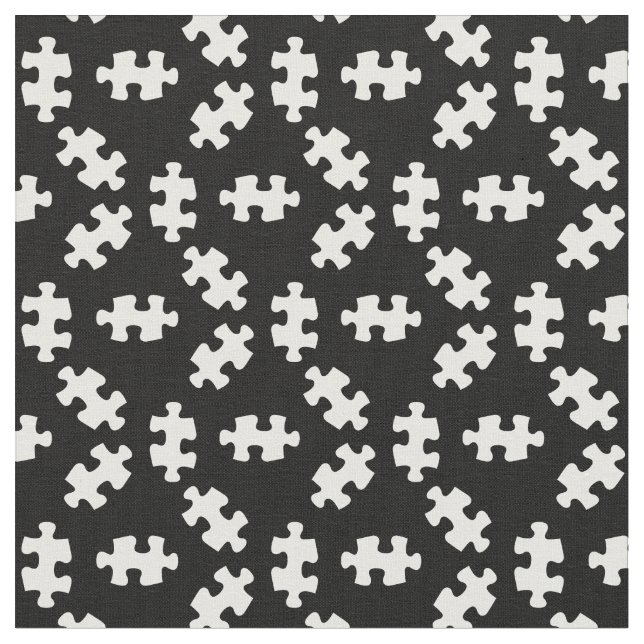 Puzzleteile Schwarz und Weiß Stoff (Nahaufnahme)