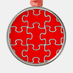 Puzzleteile Silbernes Ornament