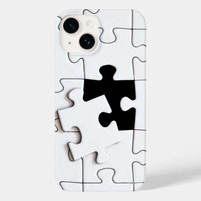 Puzzleteile spitzfindig schwarz-weiß Case-Mate iPhone hülle (Rückseite)