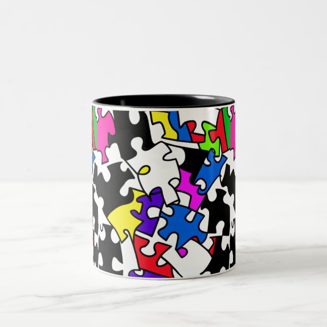 Puzzleteile Zweifarbige Tasse (Mittel)