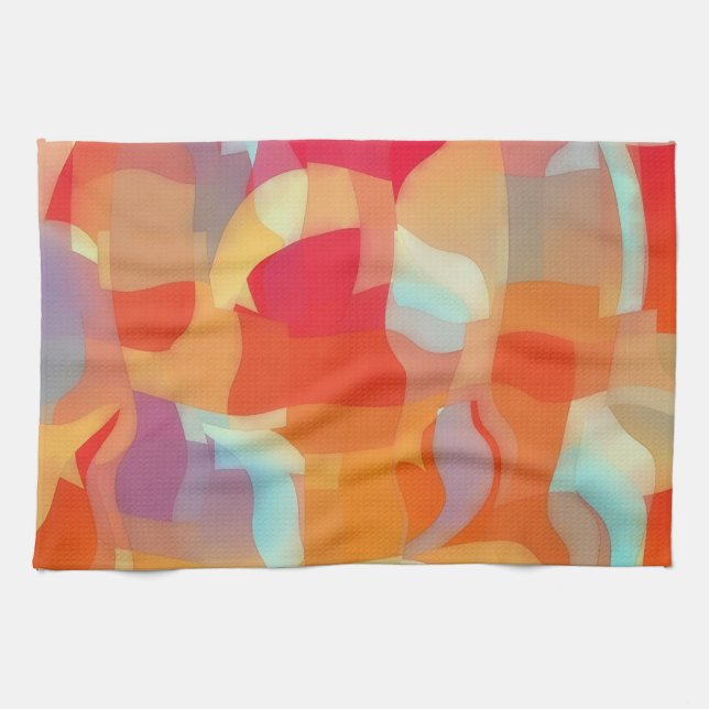 Puzzling Abstract Artsy Colorful Kitchen Towel Geschirrtuch (Horizontal)