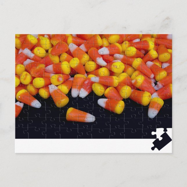Puzzling Candy Corn Postcard Postkarte (Vorderseite)
