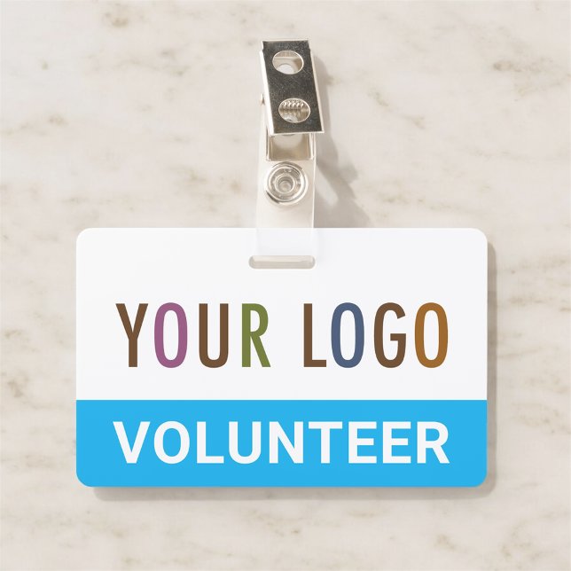 PVC-Abzeichen aus Kunststoff mit Clip-Logo Ausweis (MISOOK Horizontal Volunteer Badge with Logo)