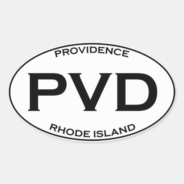 PVD - Providence Rhode Island Ovaler Aufkleber (Vorderseite)