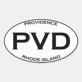 PVD - Providence Rhode Island Ovaler Aufkleber