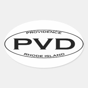 PVD - Providence Rhode Island Ovaler Aufkleber