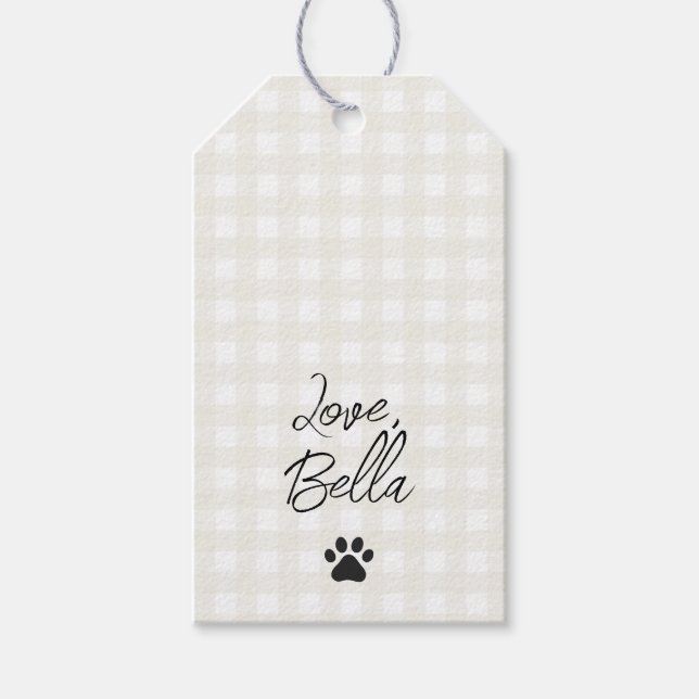 PW Print Liebe PET NAME Animal Lover Chic Spaß Geschenkanhänger (Vorderseite)