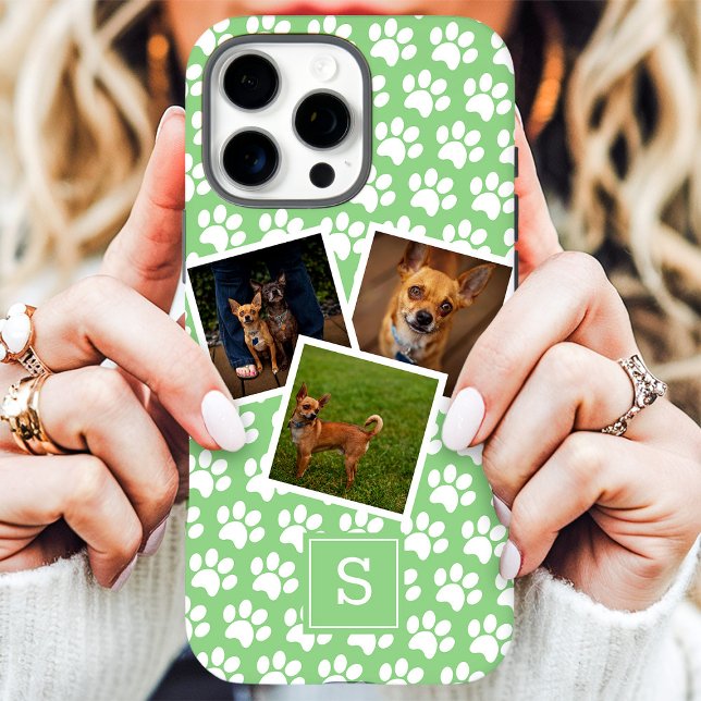 PW Print Pet Foto Collage Minze Monogramm Case-Mate iPhone Hülle (Von Creator hochgeladen)