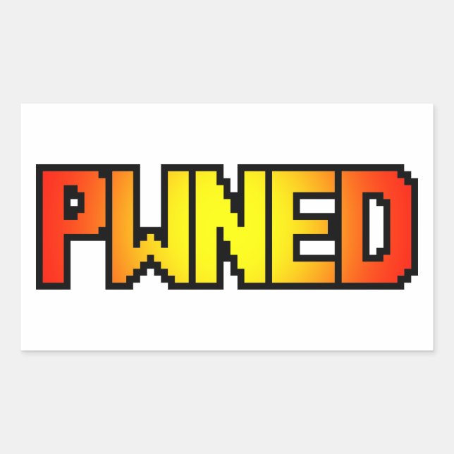 PWNED RECHTECKIGER AUFKLEBER (Vorderseite)