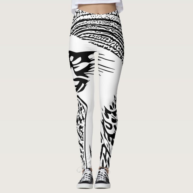 Pychedelischer Adlerabstrakte Kunst Leggings (Vorderseite)