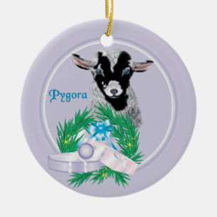 Pygora Goat Wreath Keramik Ornament