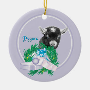 Pygora Goat Wreath Keramikornament