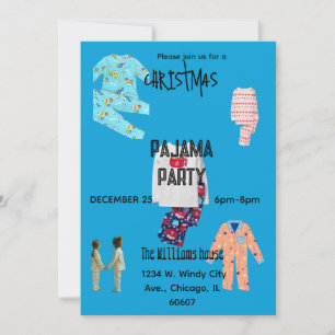 Pyjama-Christmasparty-Einladung Einladung
