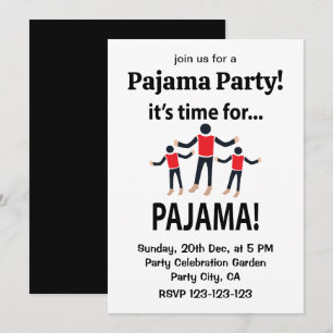 Pyjama Es ist Zeit für eine Pyjama-Party Einladung