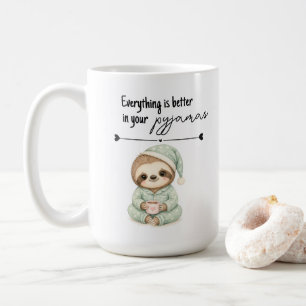 Pyjama-Faultier Alles-besser-Tasse Geschenk Kaffeetasse