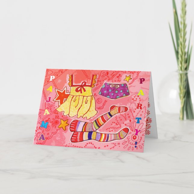 Pyjama-Party Einladung (Vorderseite)