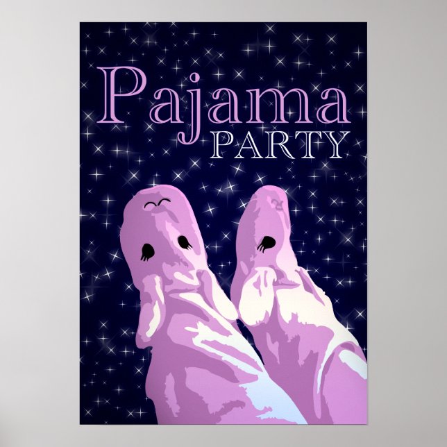 Pyjama-Party Einladungen: Nacht Poster (Vorne)