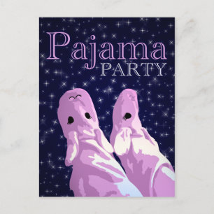 Pyjama-Party Einladungen: nightshine Einladungspostkarte