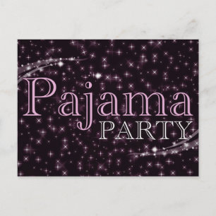 Pyjama-Party-Einladungen : Sternenglanz Einladungspostkarte