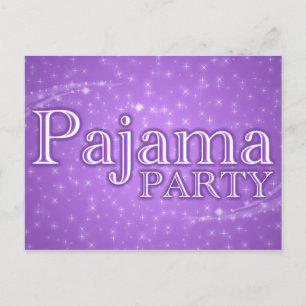 Pyjama-Party-Einladungen : Sternenglanz Einladungspostkarte