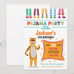 Pyjama-Party-Geburtstag Einladung