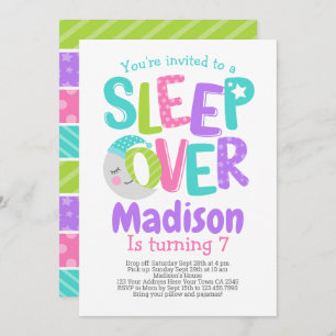 Pyjama-Party-Geburtstag Einladung