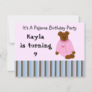 Pyjama-Party-Geburtstagseinladungen Einladung