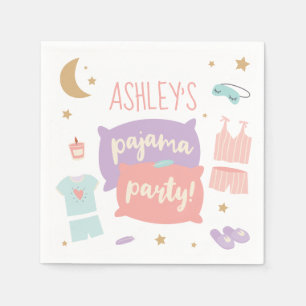 Pyjama-Party-Mädchen Alles Gute zum Geburtstag Par Serviette