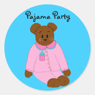 Pyjama-Party Runder Aufkleber