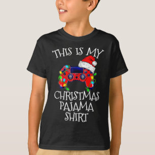 Pyjama-Shirt-Videospiel-Controller-Santa-Hut-Gamer T-Shirt