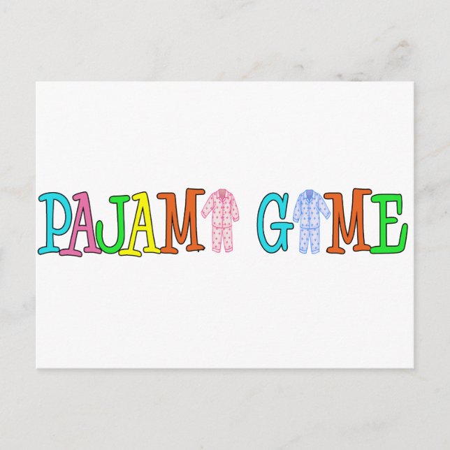 Pyjama-Spiel Postkarte (Vorderseite)