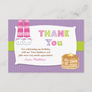 Pyjama-und Pfannkuchen-Geburtstags-Party danken Dankeskarte