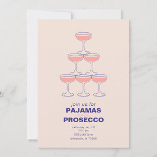 Pyjama- und Prosecco-Party-Einladung Einladung