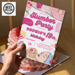 Pyjamaparty Einladung zum 19. Geburtstag Mädchen