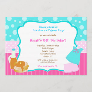 Pyjamas und Pfannkuchen Geburtstagseinladungen Einladung