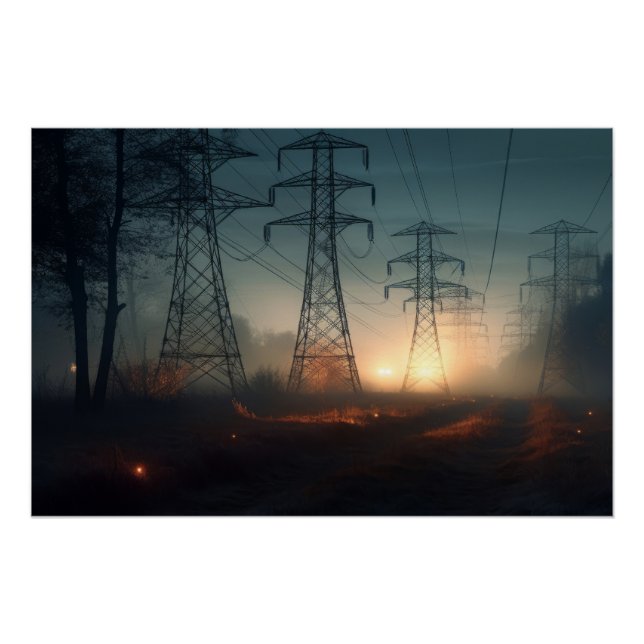 Pylons in Dusk Poster (Vorderseite)
