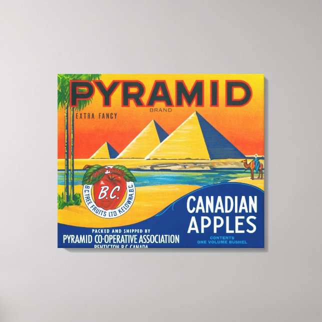 Pyramid Apple Label - Penticton B.C. Kanada Leinwanddruck (Vorderseite)